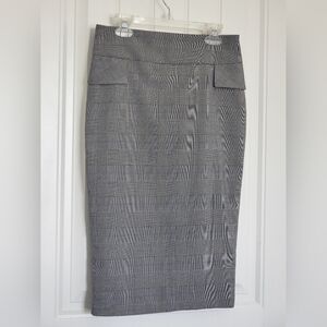 Zara Plaid Classic Gray Pencil Skirt, Size XS